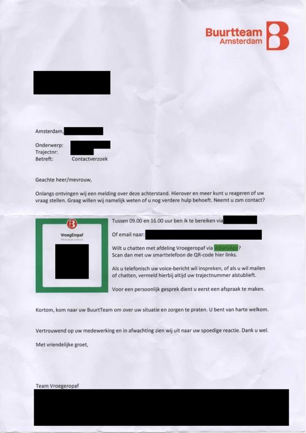 Voorbeeld van de geanonimiseerde documentkopie