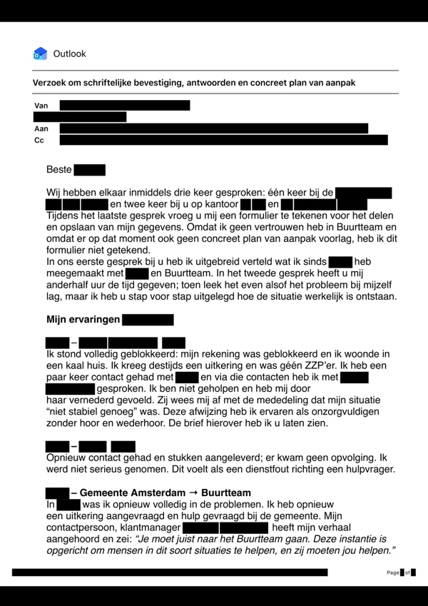 Voorbeeld van de geanonimiseerde documentkopie