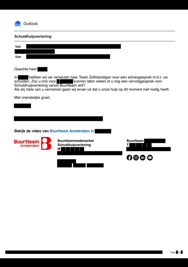 Voorbeeld van de geanonimiseerde documentkopie