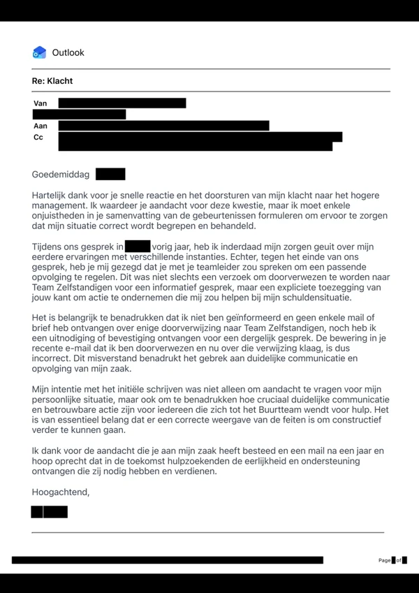 Voorbeeld van de geanonimiseerde documentkopie