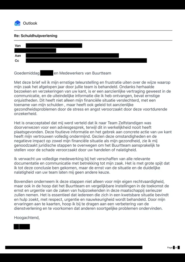 Voorbeeld van de geanonimiseerde documentkopie